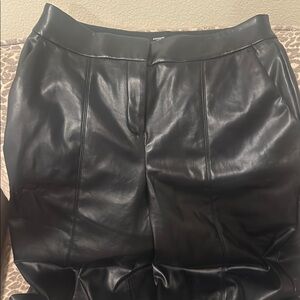 Chic Black Leather Trousers